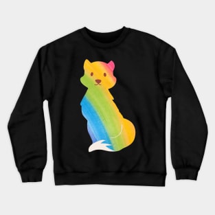 Rainbow fox pattern - Colourful Crewneck Sweatshirt